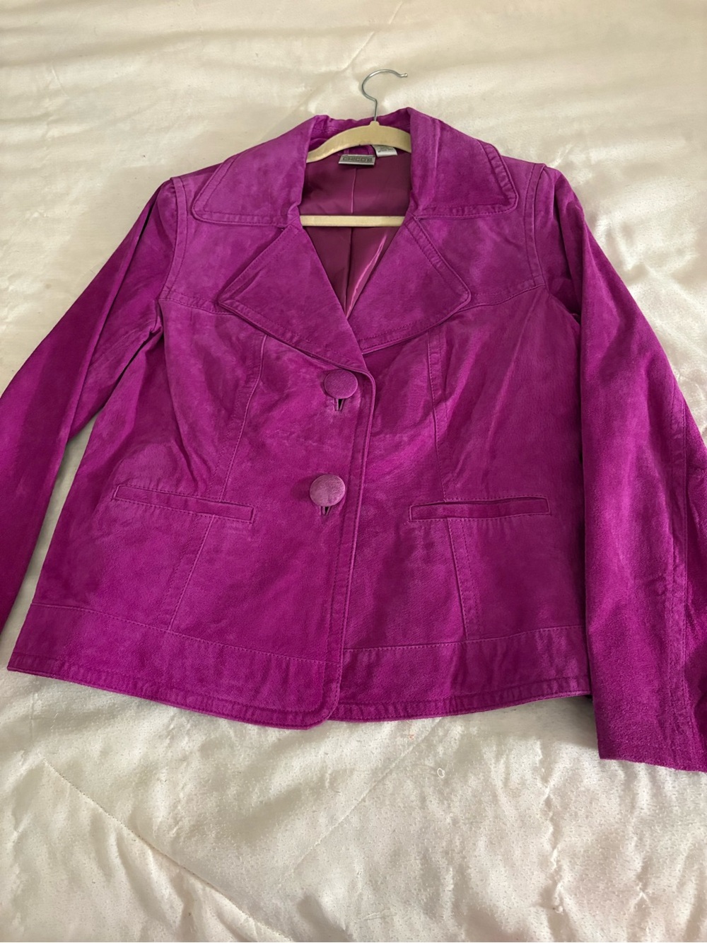 Chico's Fuchsia Suede Blazer Jacket